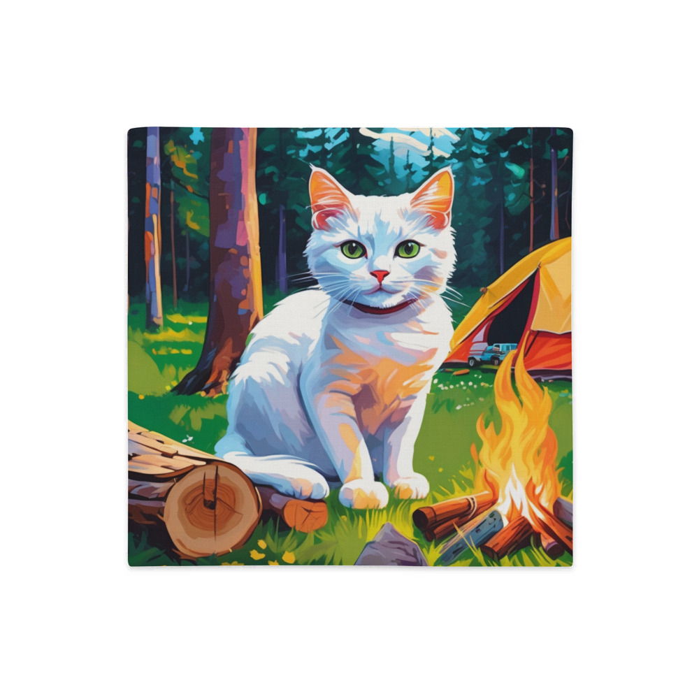 PugMug Custom White Companion Cat Premium Pillow Case