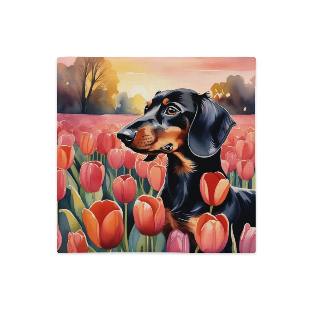 PugMug Custom Black Dachshund Premium Pillow Case