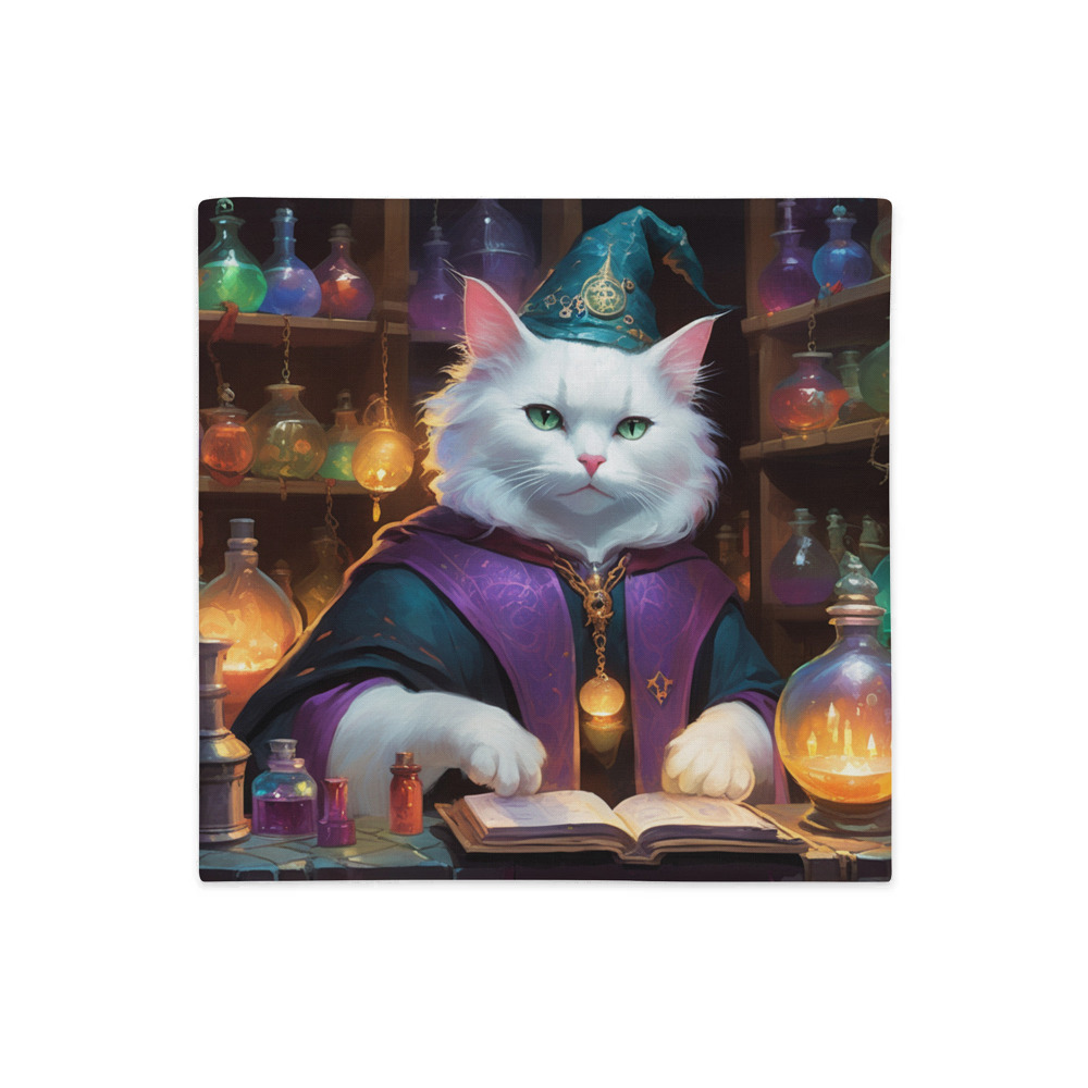 PugMug Custom White Companion Cat Premium Pillow Case