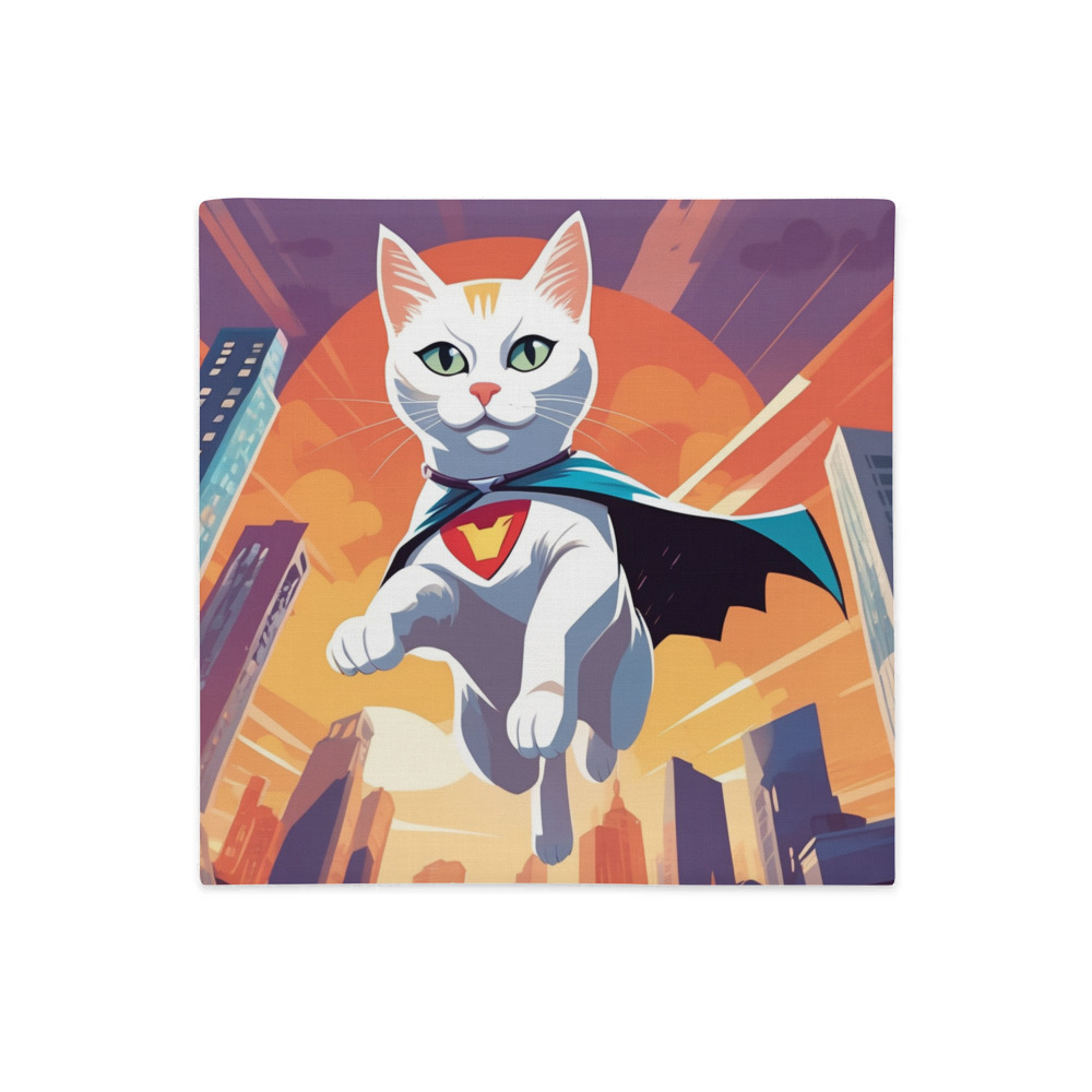 PugMug Custom White Companion Cat Premium Pillow Case