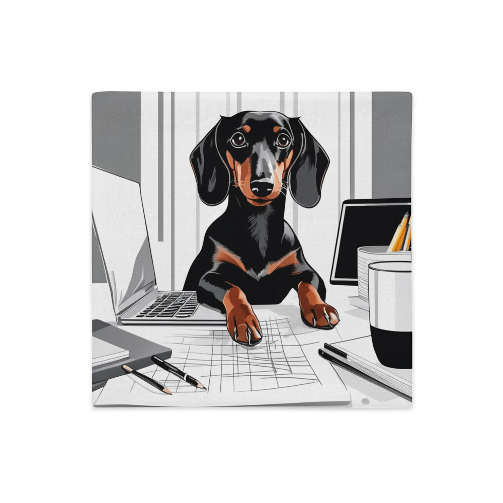 PugMug Custom Black Dachshund Premium Pillow Case
