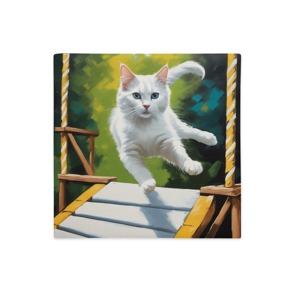 PugMug Custom White Companion Cat Premium Pillow Case