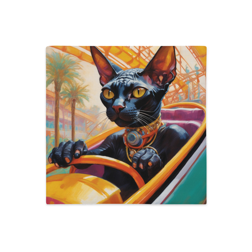 PugMug Custom Black Sphynx Cat Premium Pillow Case