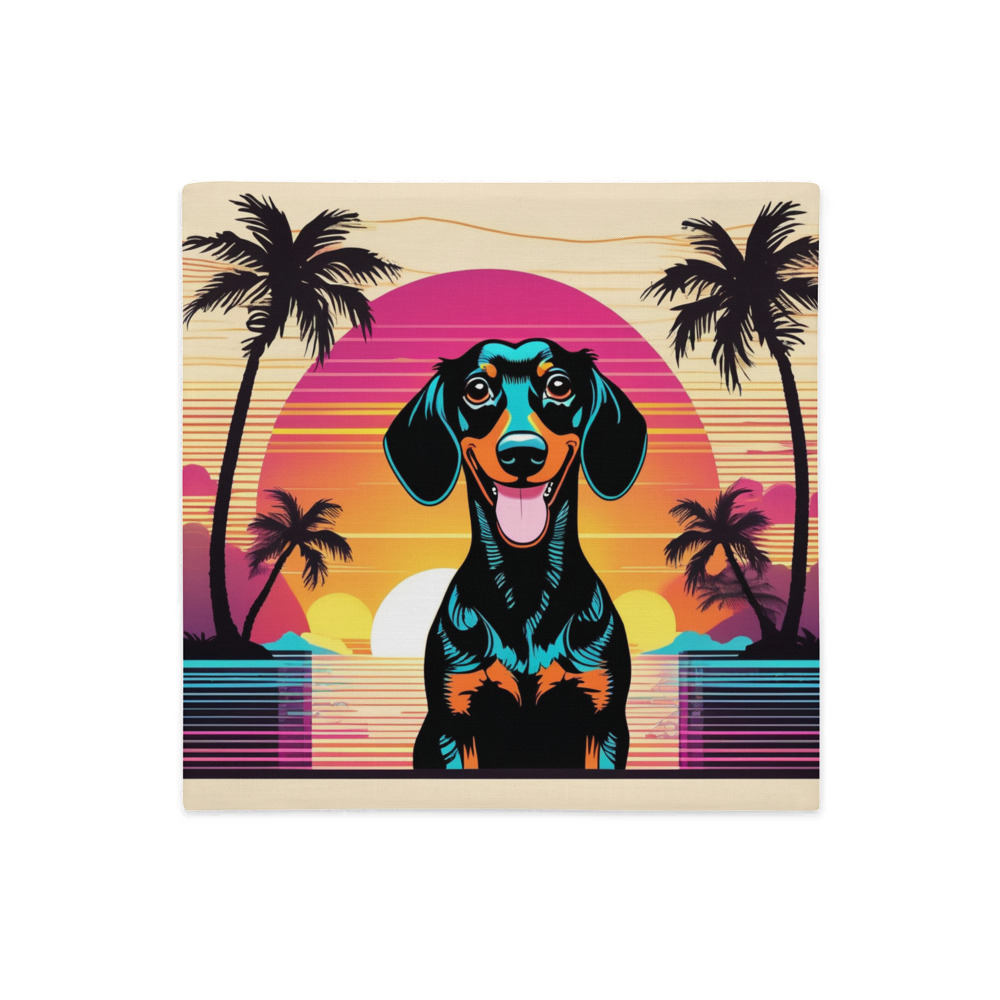 PugMug Custom Black Dachshund Premium Pillow Case