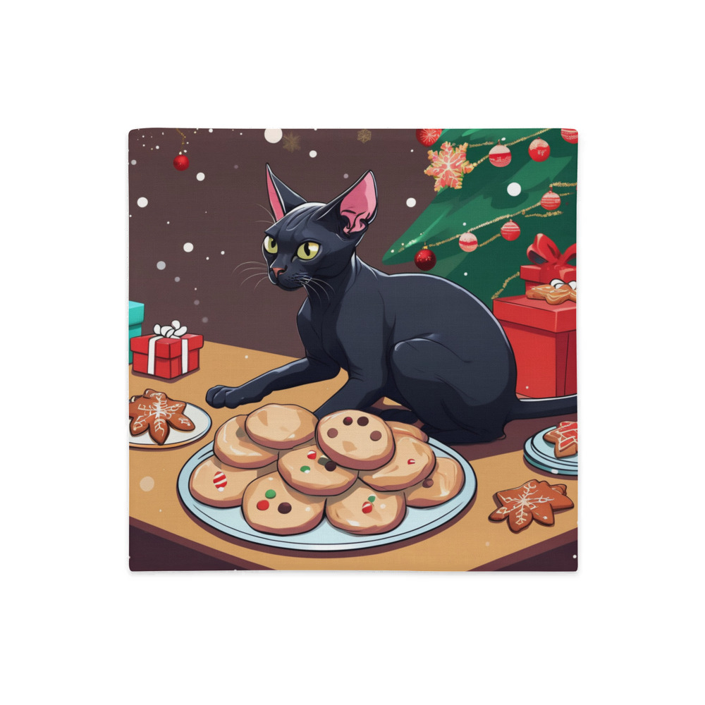 PugMug Custom Black Sphynx Cat Premium Pillow Case