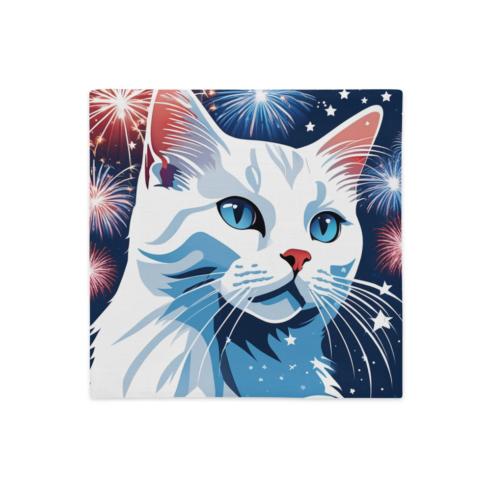 PugMug Custom White Companion Cat Premium Pillow Case