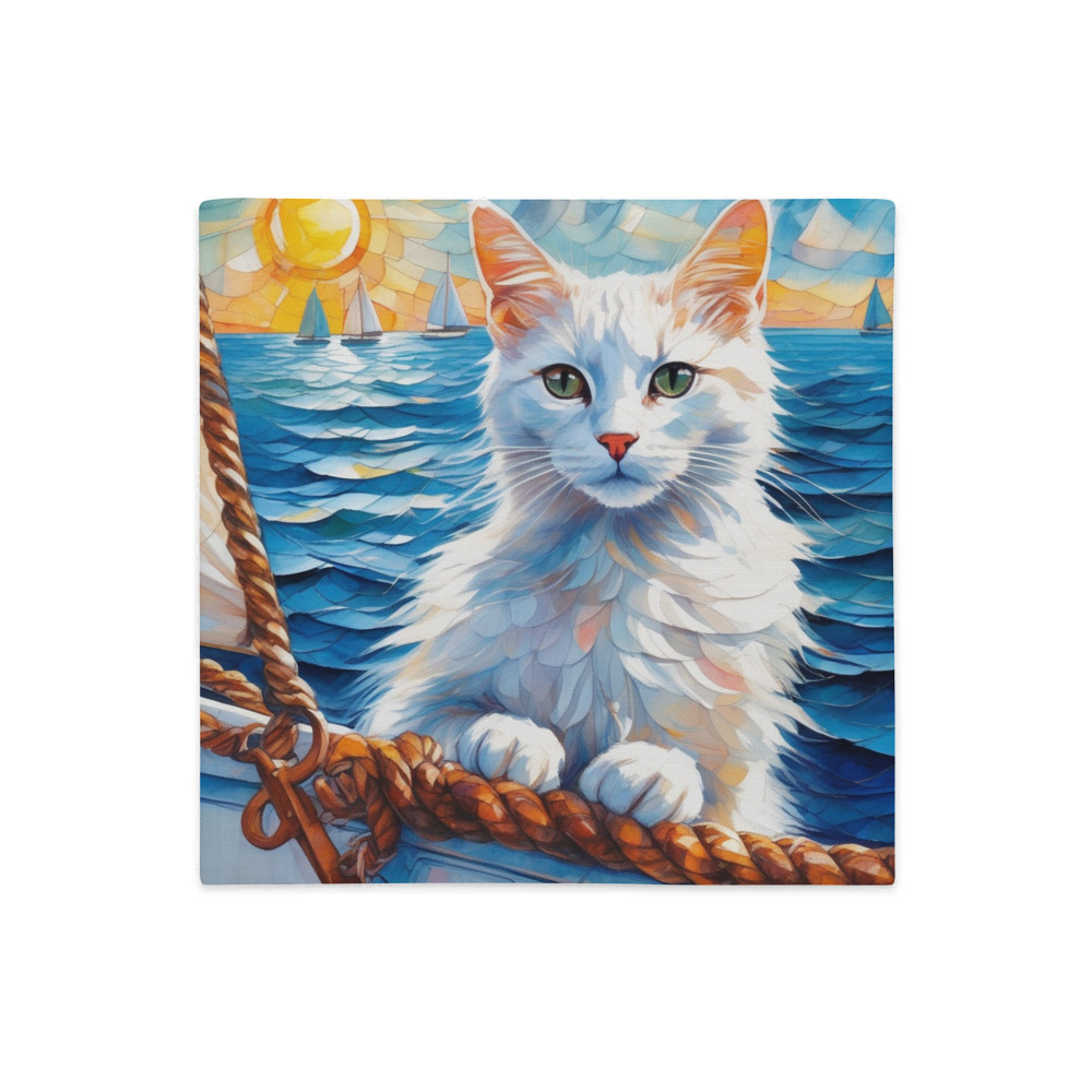 PugMug Custom White Companion Cat Premium Pillow Case