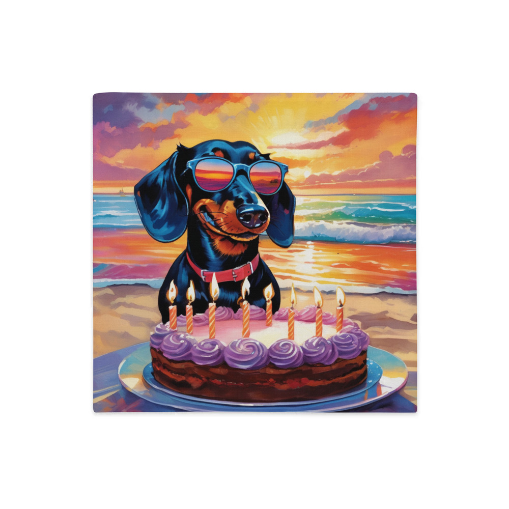 PugMug Custom Black Dachshund Premium Pillow Case