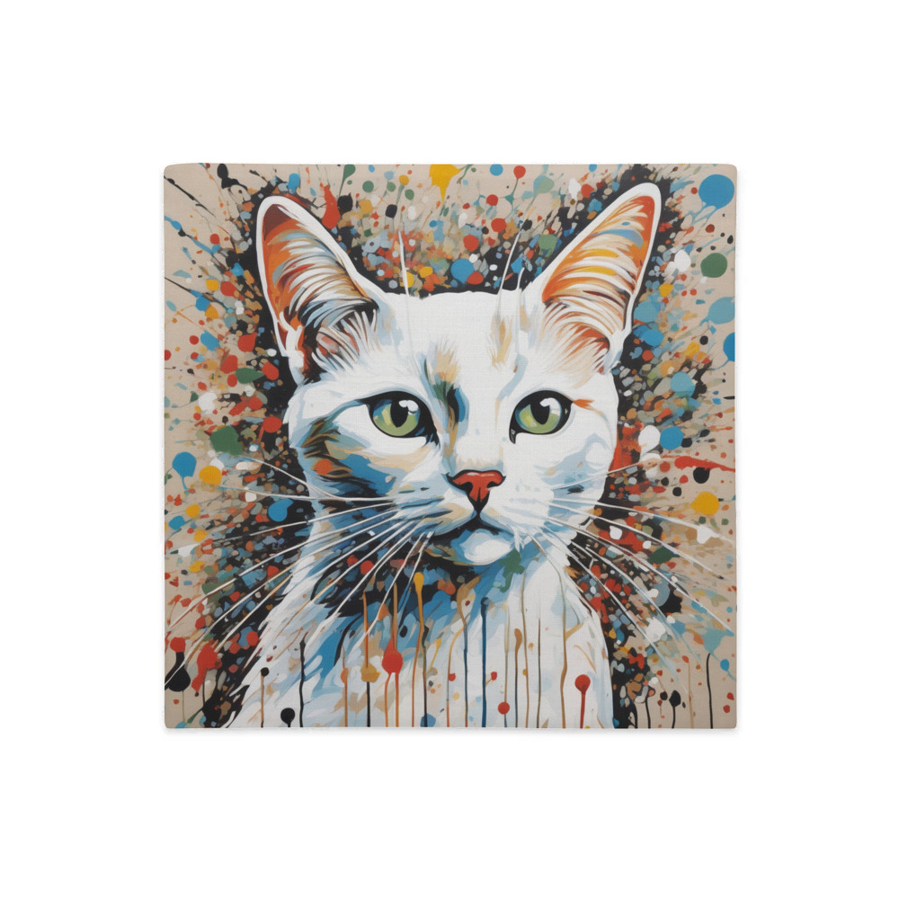 PugMug Custom White Companion Cat Premium Pillow Case