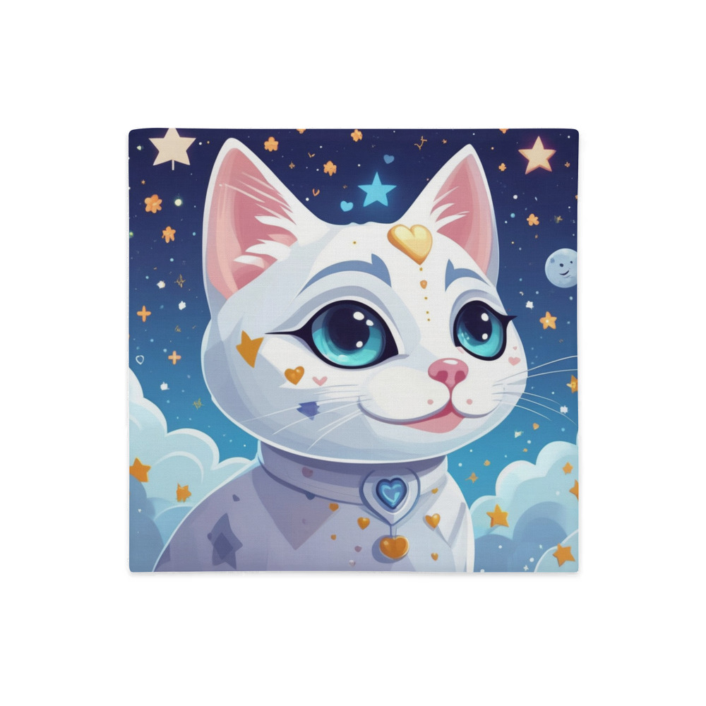 PugMug Custom White Companion Cat Premium Pillow Case