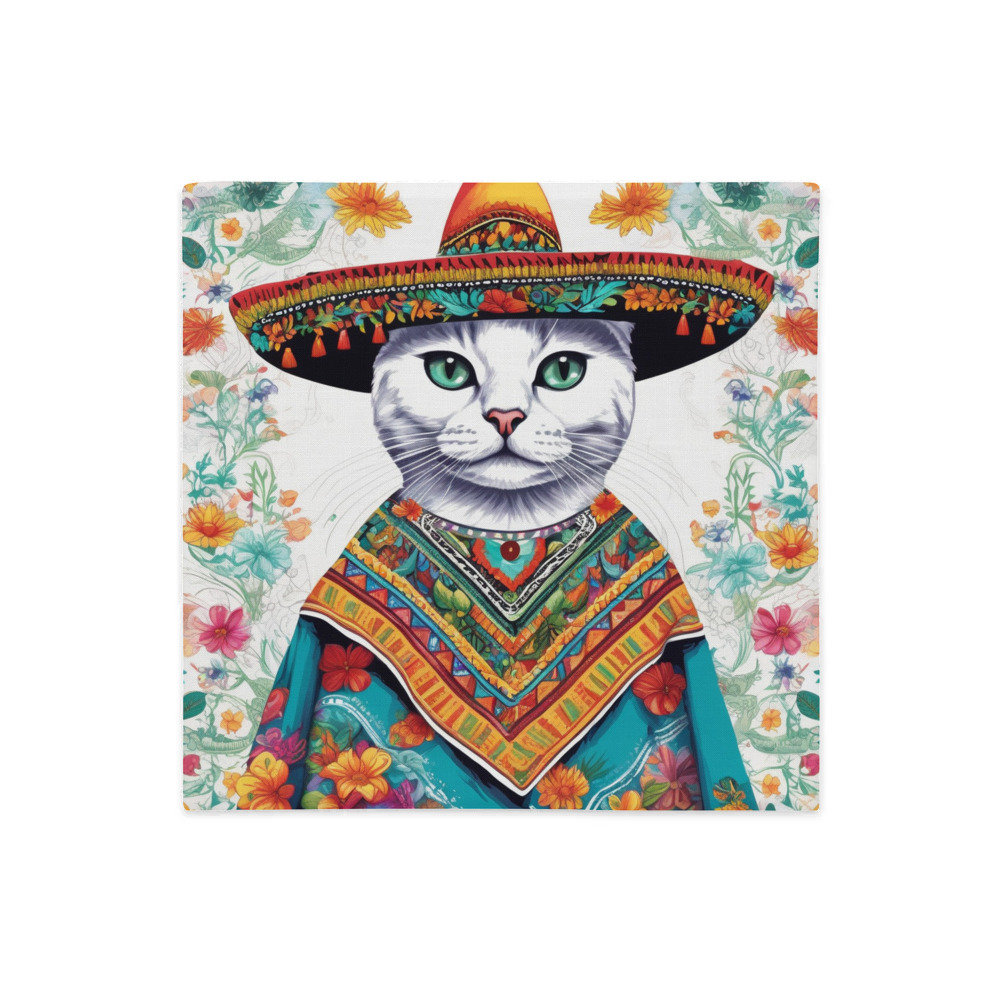 PugMug Custom White Companion Cat Premium Pillow Case