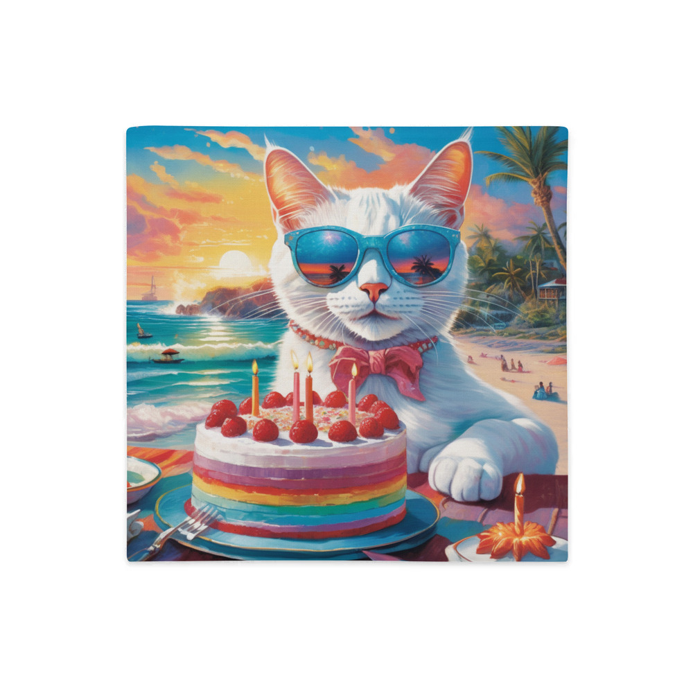 PugMug Custom White Companion Cat Premium Pillow Case