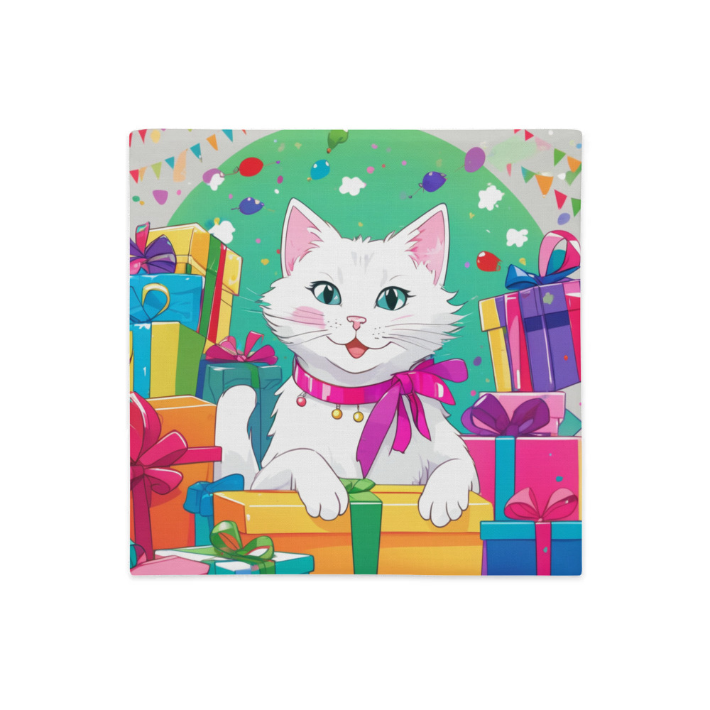 PugMug Custom White Companion Cat Premium Pillow Case