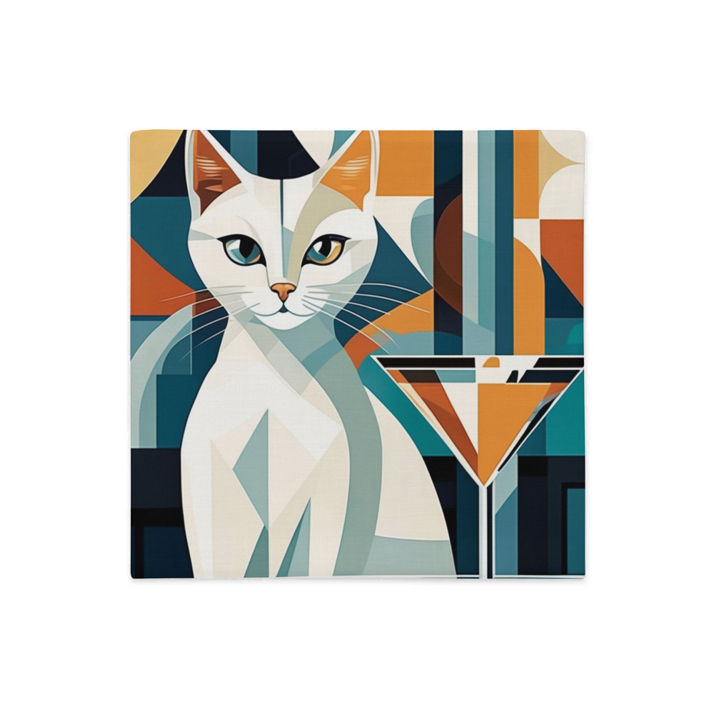 PugMug Custom White Companion Cat Premium Pillow Case