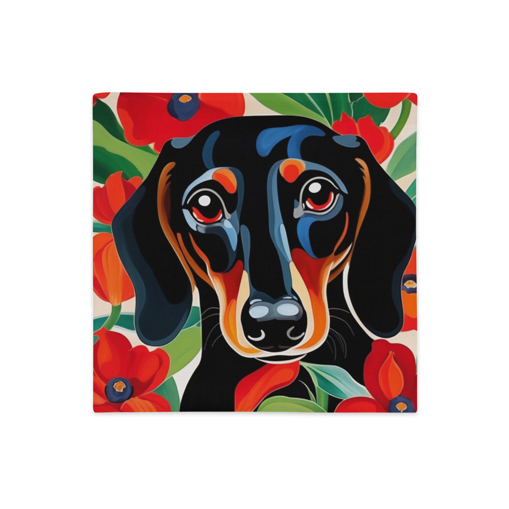 PugMug Custom Black Dachshund Premium Pillow Case