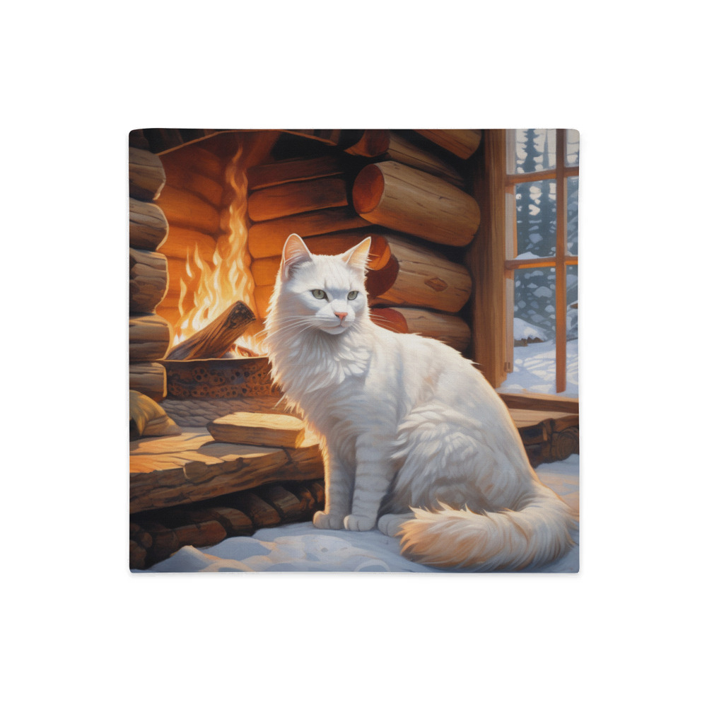 PugMug Custom White Companion Cat Premium Pillow Case