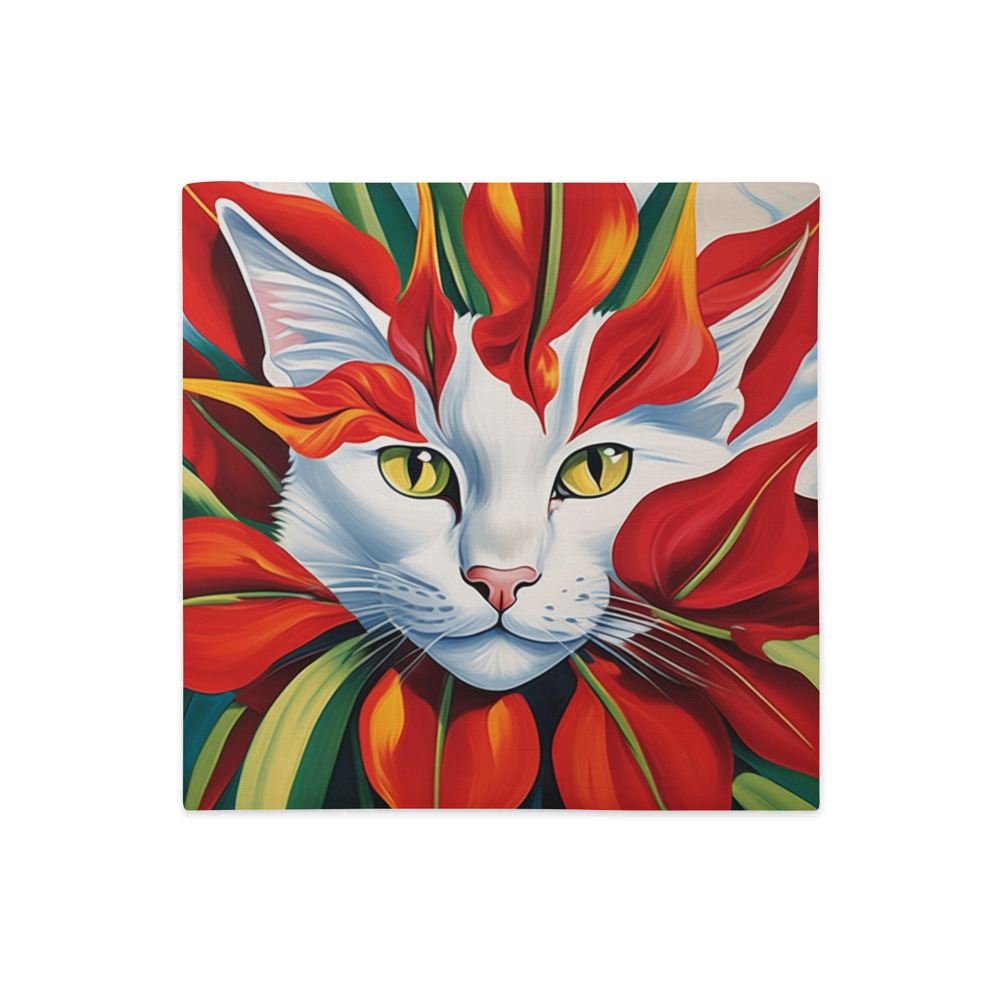 PugMug Custom White Companion Cat Premium Pillow Case