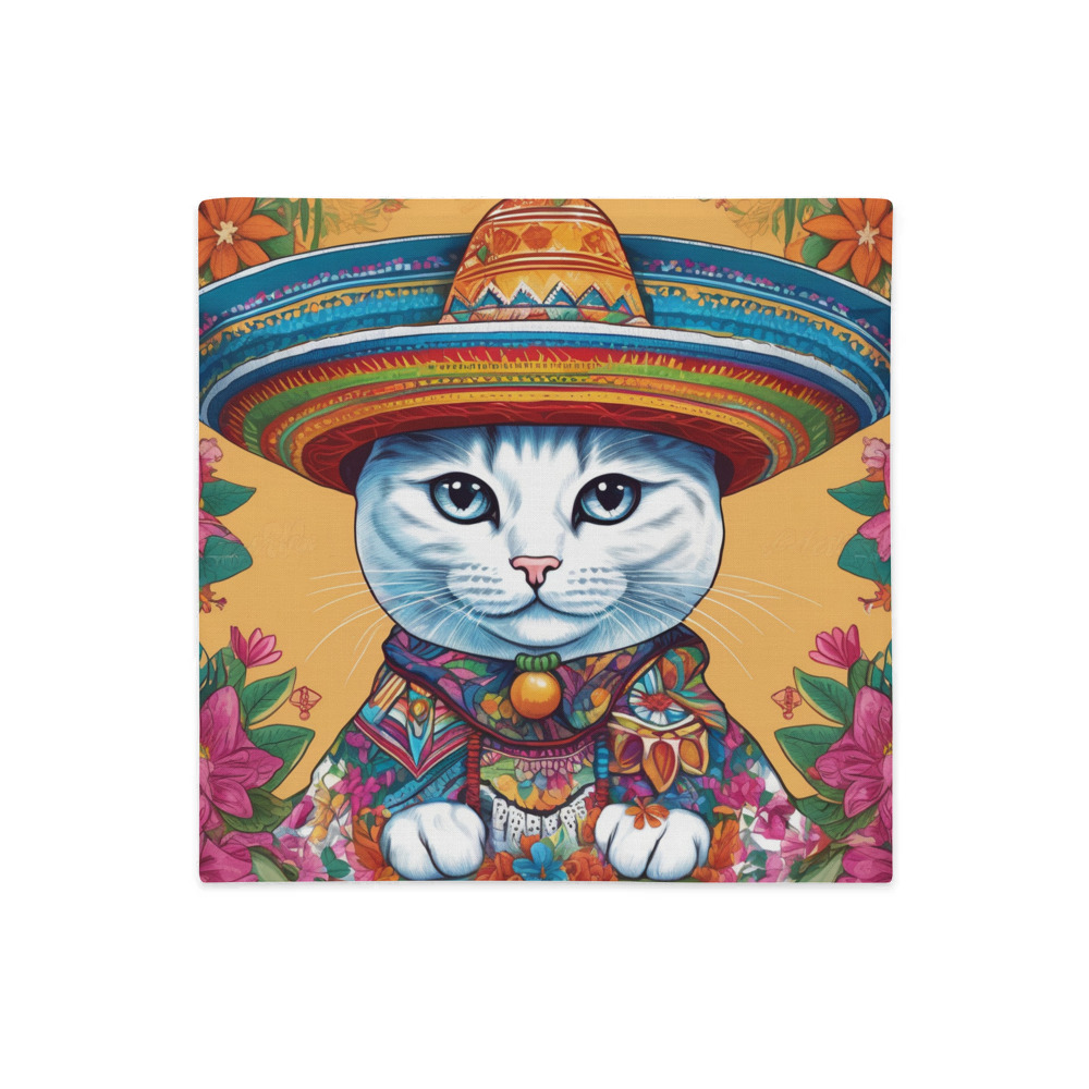 PugMug Custom White Companion Cat Premium Pillow Case