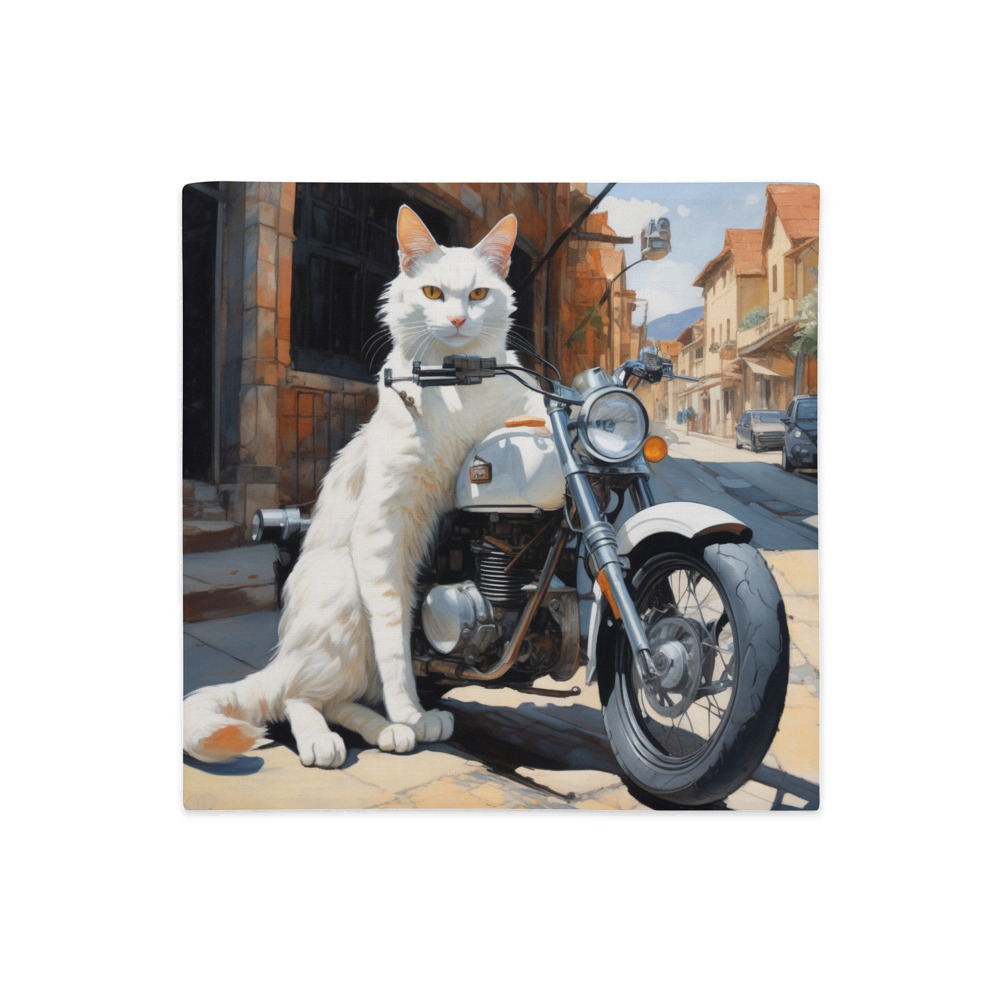 PugMug Custom White Companion Cat Premium Pillow Case