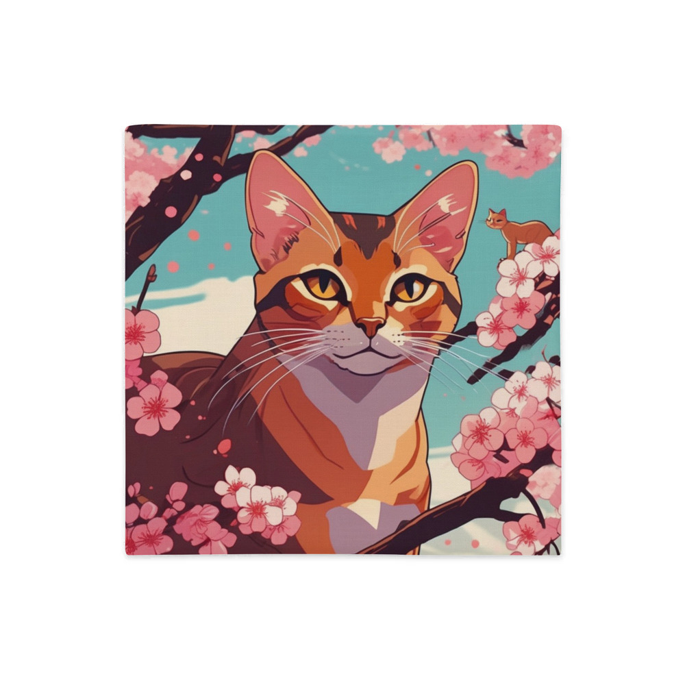 PugMug Custom Tabby Abyssinian Cat Premium Pillow Case