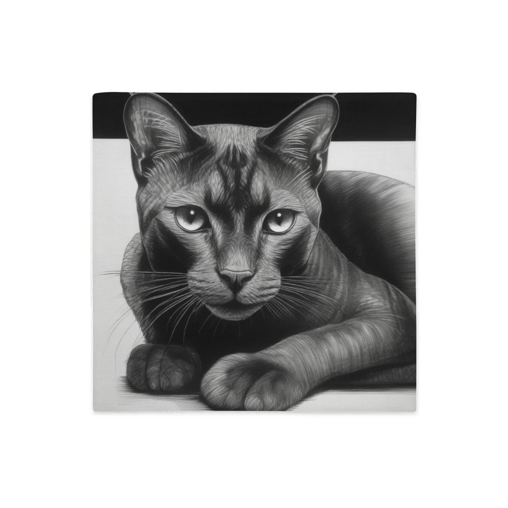 PugMug Custom Black Exotic Cat Premium Pillow Case