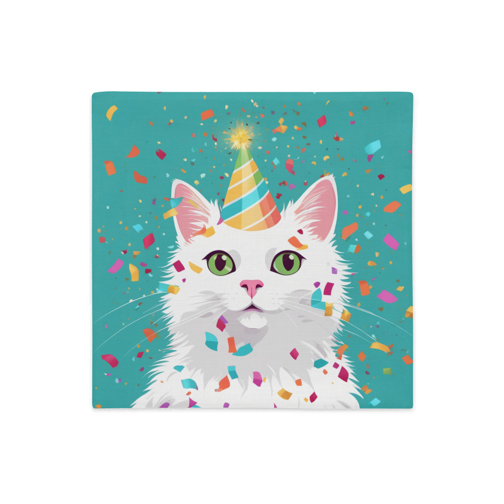 PugMug Custom White Companion Cat Premium Pillow Case