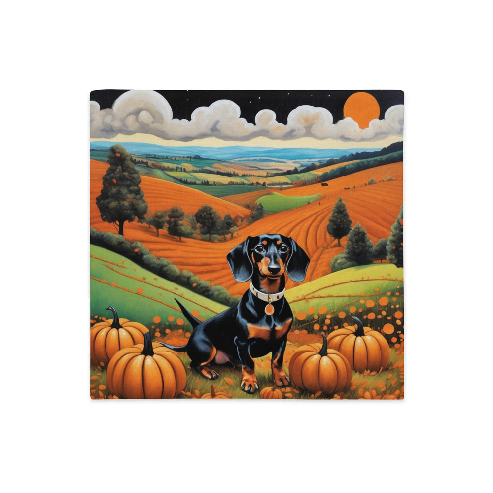 PugMug Custom Black Dachshund Premium Pillow Case
