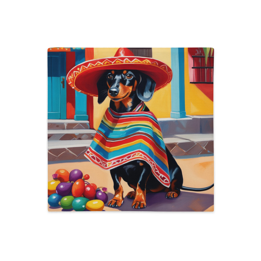 PugMug Custom Black Dachshund Premium Pillow Case