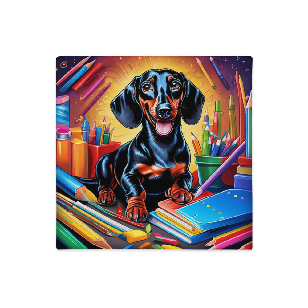 PugMug Custom Black Dachshund Premium Pillow Case