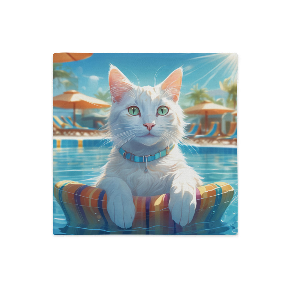 PugMug Custom White Companion Cat Premium Pillow Case