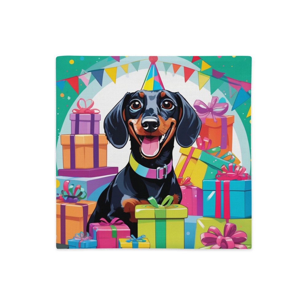 PugMug Custom Black Dachshund Premium Pillow Case