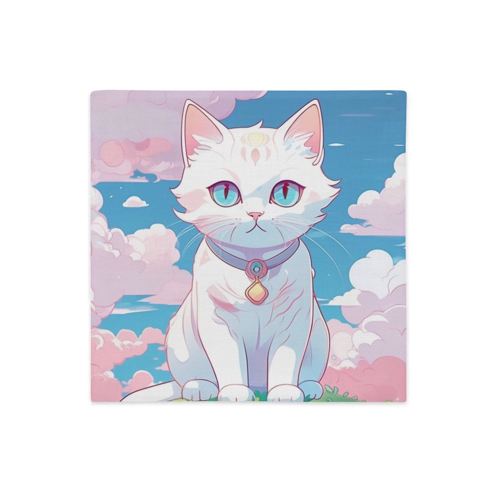 PugMug Custom White Companion Cat Premium Pillow Case