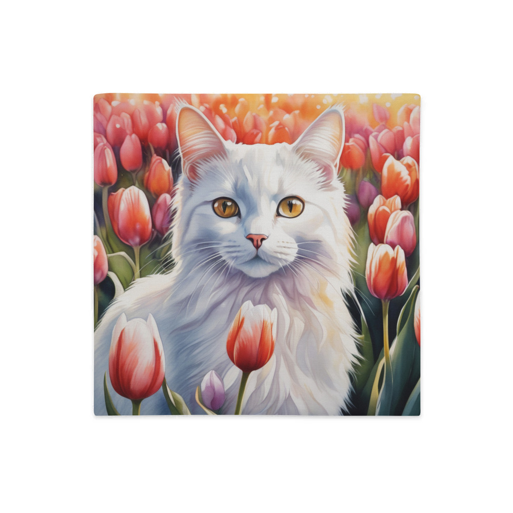 PugMug Custom White Companion Cat Premium Pillow Case