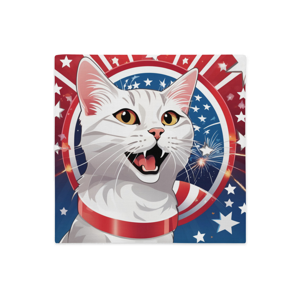 PugMug Custom White Companion Cat Premium Pillow Case