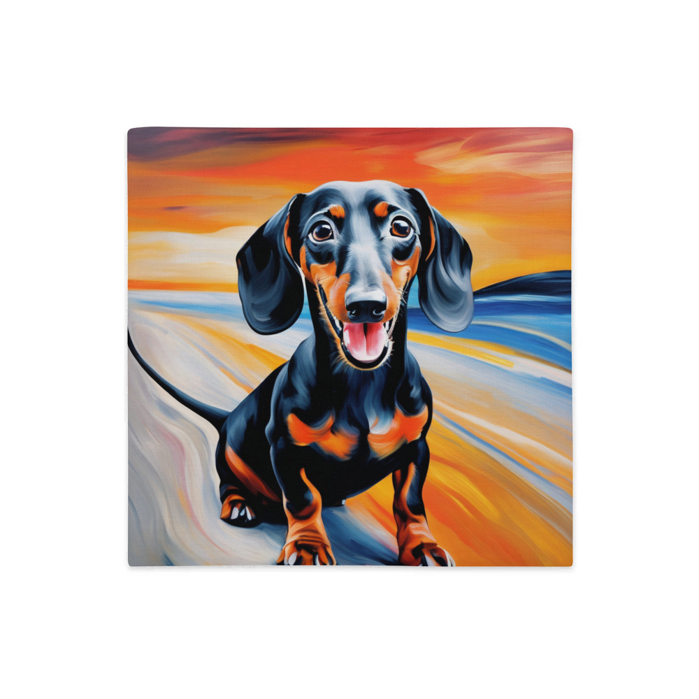 PugMug Custom Black Dachshund Premium Pillow Case