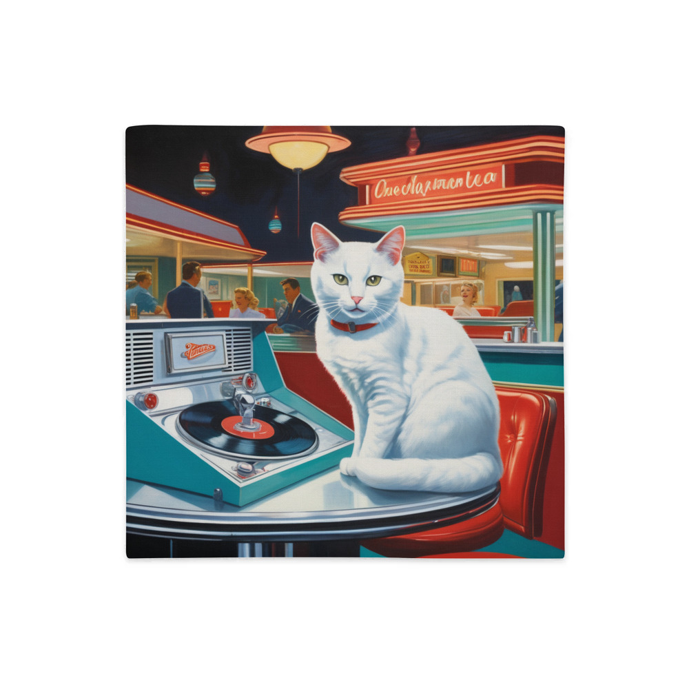 PugMug Custom White Companion Cat Premium Pillow Case