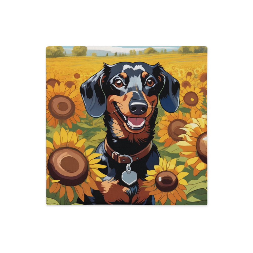 PugMug Custom Black Dachshund Premium Pillow Case