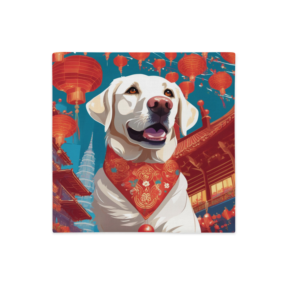 PugMug Custom White Labrador Retriever Premium Pillow Case