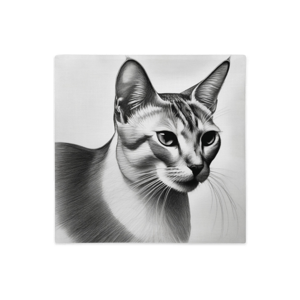 PugMug Custom White Abyssinian Cat Premium Pillow Case