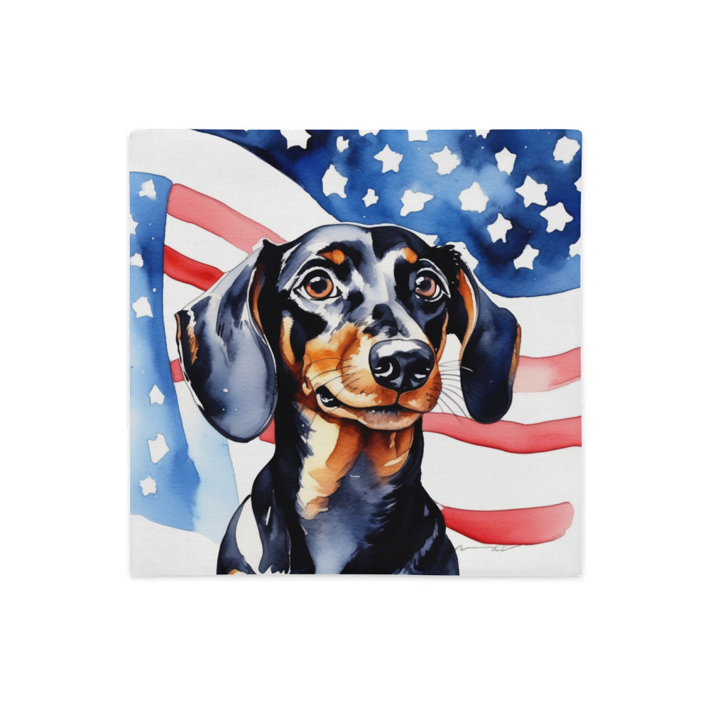 PugMug Custom Black Dachshund Premium Pillow Case