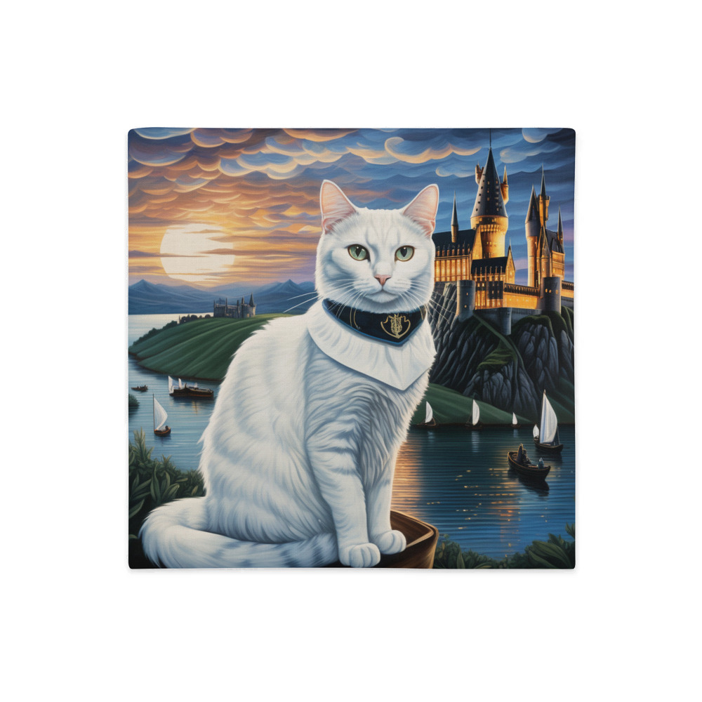 PugMug Custom White Companion Cat Premium Pillow Case