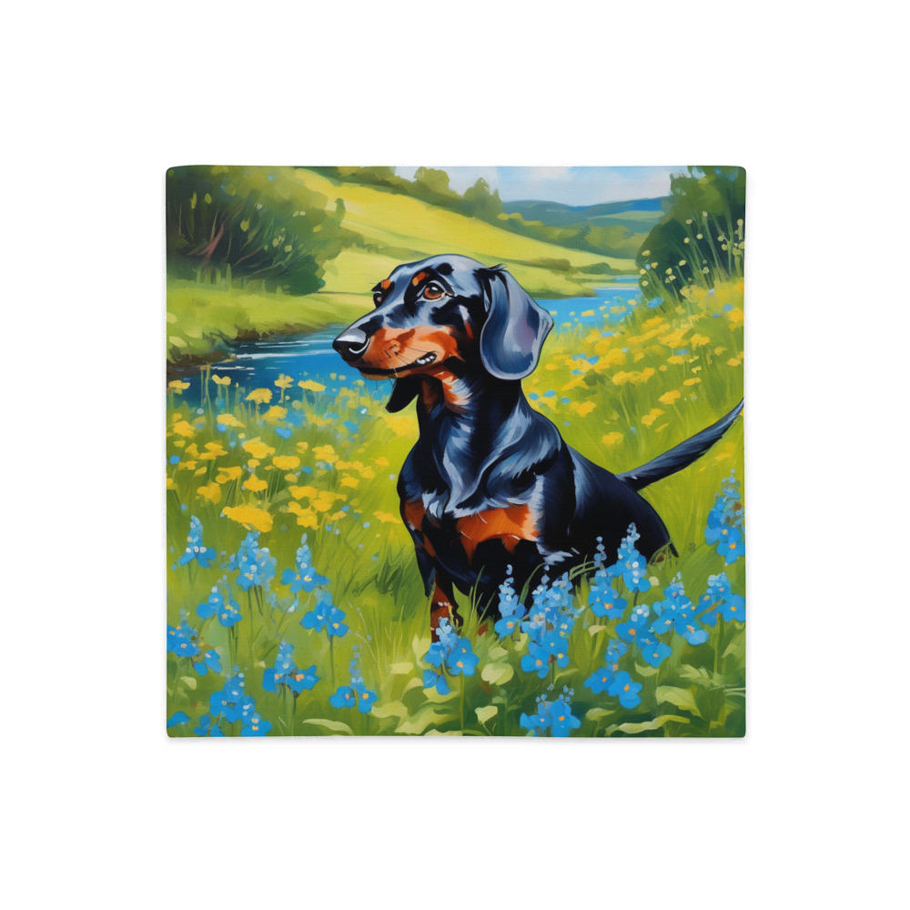 PugMug Custom Black Dachshund Premium Pillow Case