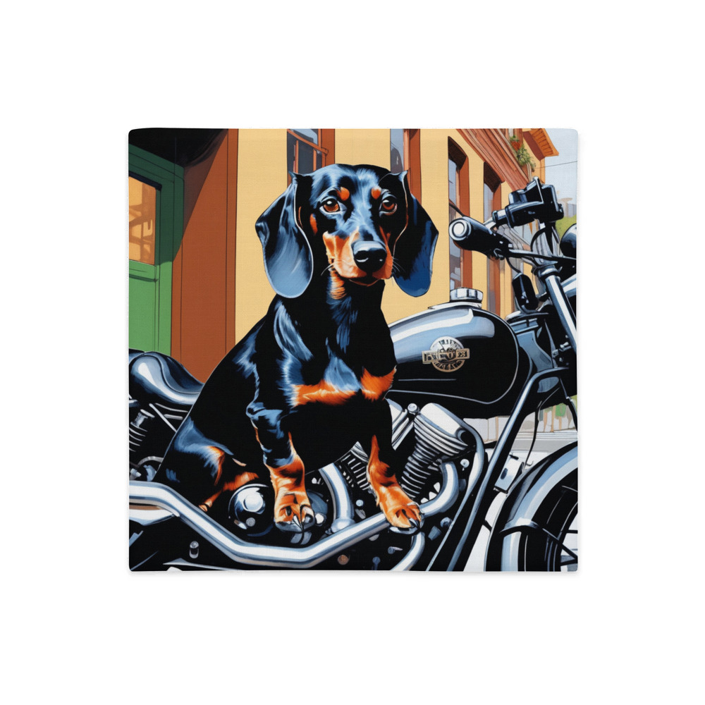 PugMug Custom Black Dachshund Premium Pillow Case