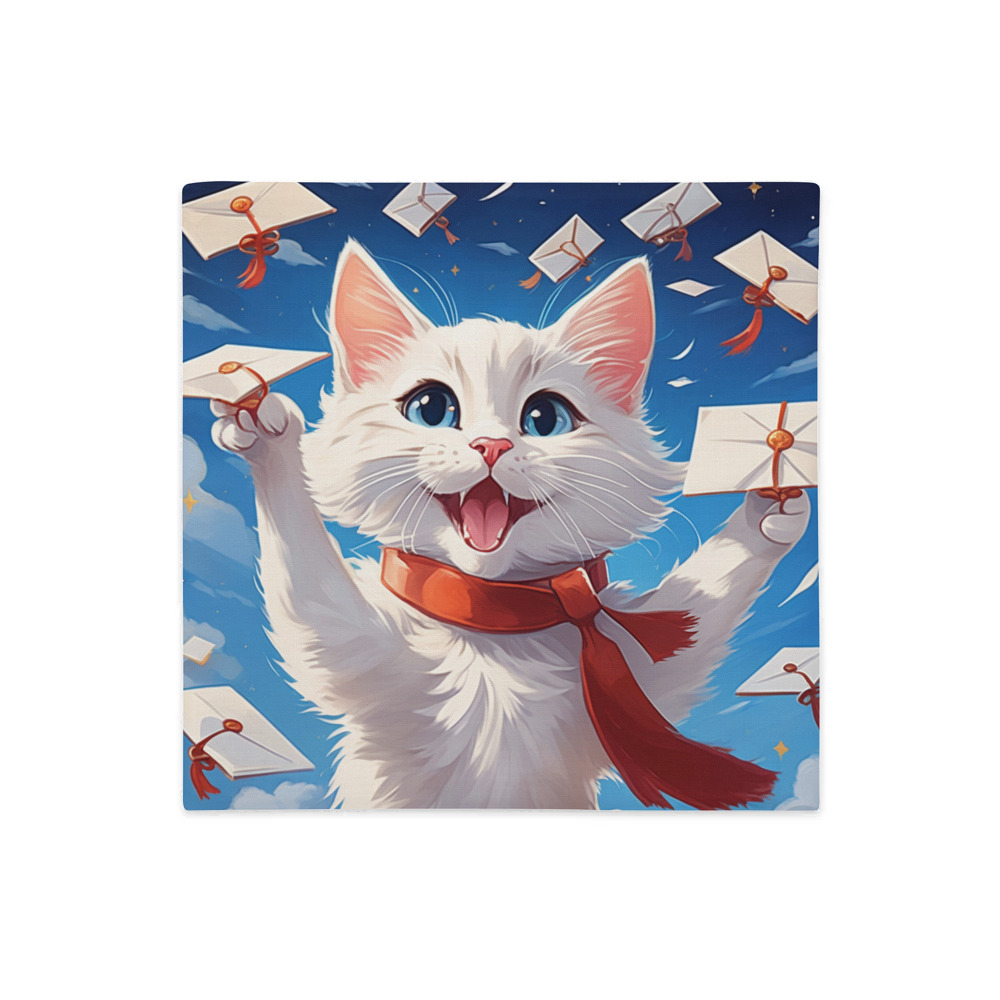 PugMug Custom White Companion Cat Premium Pillow Case