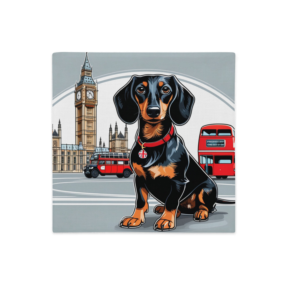 PugMug Custom Black Dachshund Premium Pillow Case