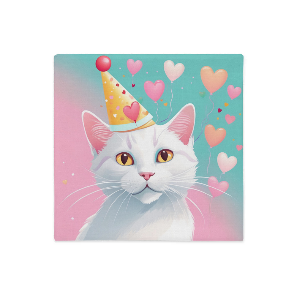 PugMug Custom White Companion Cat Premium Pillow Case