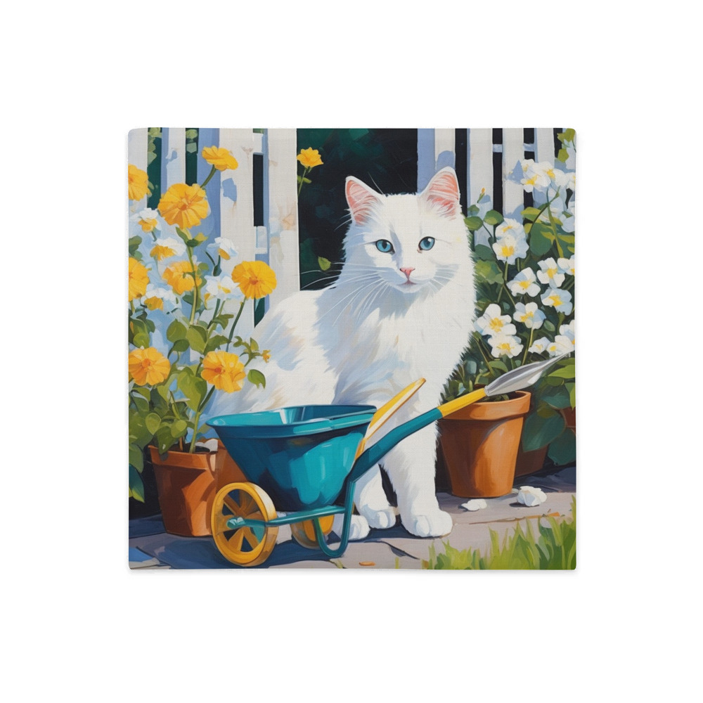 PugMug Custom White Companion Cat Premium Pillow Case