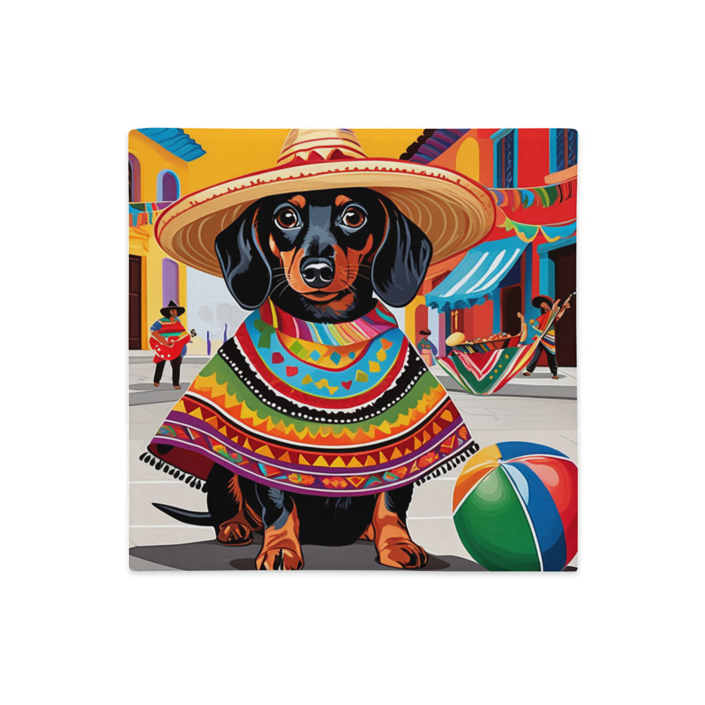 PugMug Custom Black Dachshund Premium Pillow Case