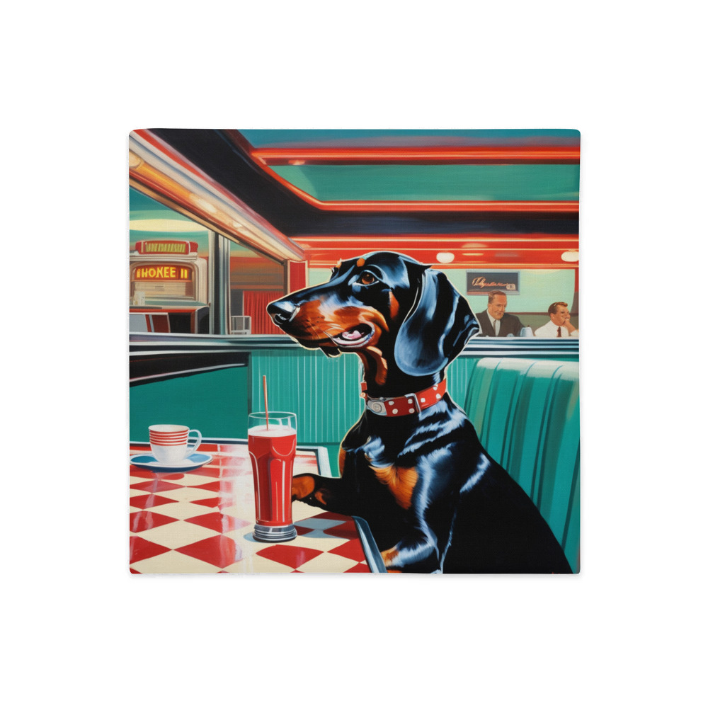 PugMug Custom Black Dachshund Premium Pillow Case