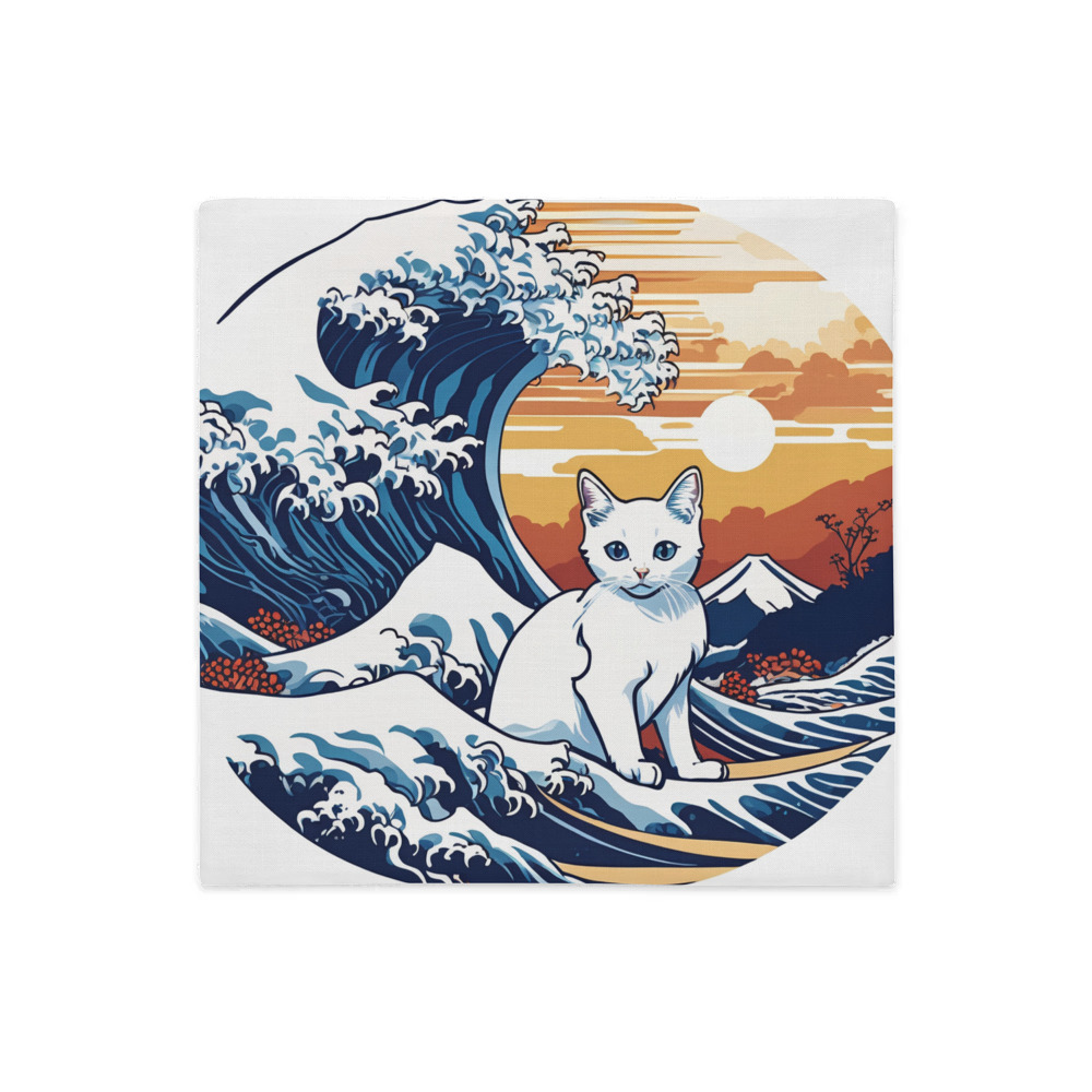 PugMug Custom White Companion Cat Premium Pillow Case